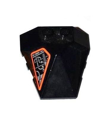 Black Wedge 4 x 4 Pyramid Center with Exo-Force Circuitry Pattern on Side (Sticker) - Set 8101