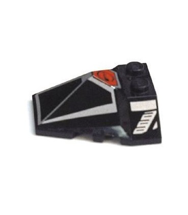 Black Wedge 4 x 4 Pyramid Center with Red / Silver Pattern