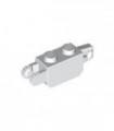 White Hinge Brick 1 x 2 Locking with 1 Finger Vertical End and 2 Fingers Vertical End