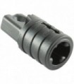 Black Hinge Cylinder 1 x 2 Locking with 1 Finger and Axle Hole on Ends