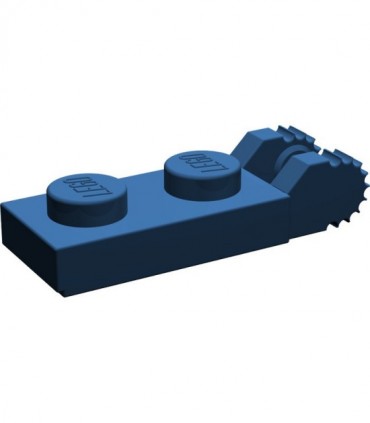 Dark Blue Hinge Plate 1 x 2 Locking with 2 Fingers on End