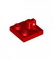 Red Hinge Plate 2 x 2 Locking with 1 Finger on Top