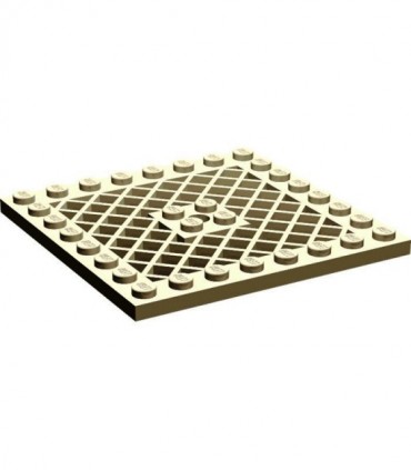 Dark Tan Plate, Modified 8 x 8 with Grille and Hole in Center