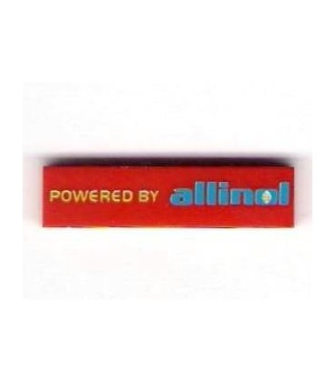 Red Tile 1 x 4 with 'POWERED BY allinol' Pattern