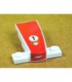 White Wedge 4 x 2 x 1 1/3 with 1 x 4 Base with Smile and Number 1 on Red Background (Francesco) Pattern