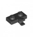 Black Plate, Modified 1 x 2 with Clip Horizontal on Side