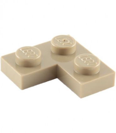Dark Tan Plate 2 x 2 Corner