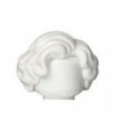 White Minifig, Hair Female Short, Wavy with Side Part
