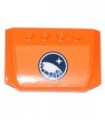 Orange Wedge 4 x 6 x 2/3 Triple Curved with Arctic Explorer Logo on Orange Background Pattern (Sticker)