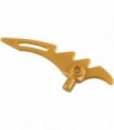Pearl Gold Minifig, Weapon Crescent Blade, Serrated with Bar