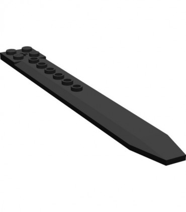 Black Plate, Modified 2 x 16 with Angled Side Extensions and Axle Hole (Rotor Blade)