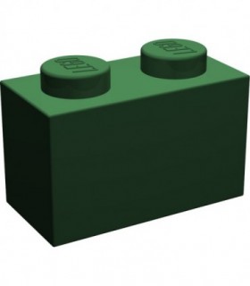 Dark Green Brick 1 x 2