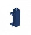 Dark Blue Brick, Modified 1 x 1 x 3 with 2 Clips Vertical - Hollow Stud