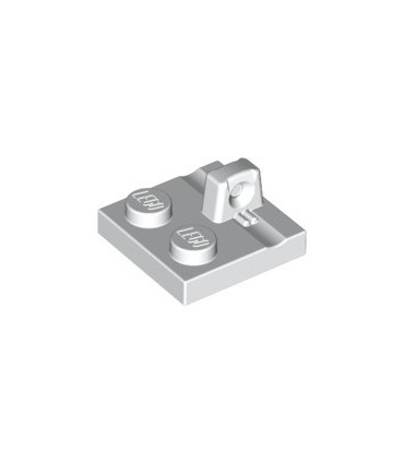 White Hinge Plate 2 x 2 Locking with 1 Finger on Top