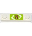 White Plate, Modified 1 x 4 with 2 Studs with Magenta Number '8' on Lime Background Pattern (Sticker) - Set 41007