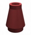 Dark Red Cone 1 x 1 with Top Groove