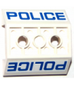 White Slope, Inverted 45 4 x 4 Double with 2 Holes with blue 'POLICE' Pattern on Both Sides (Stickers) - Set 60047
