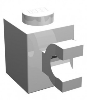 White Brick, Modified 1 x 1 with Clip Horizontal