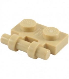 Tan Plate, Modified 1 x 2 with Handle on Side - Free Ends