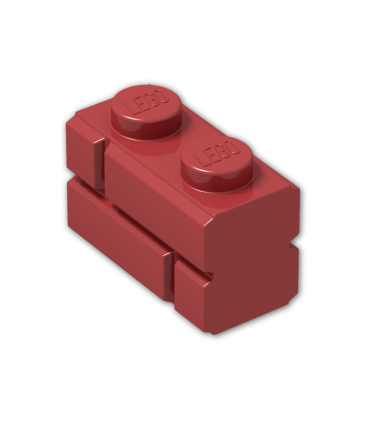Dark Red Brick, Modified 1 x 2 with Masonry Profile (Brick Profile)