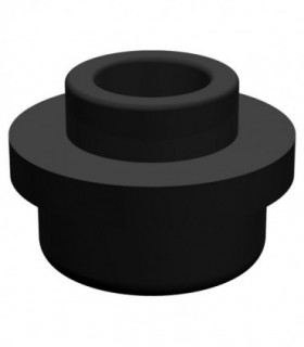 Black Plate, Round 1 x 1 with Open Stud