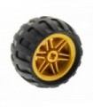 Pearl Gold Wheel 30.4mm D. x 20mm w/ No Pin Holes and Reinforced Rim w/ Black Tire 43.2mm D. x 26mm Balloon Small (56145-61481)