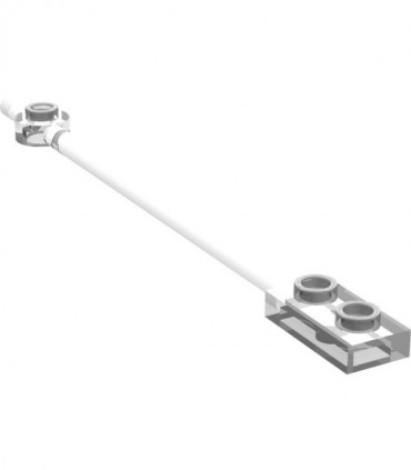 Trans-Clear Bar 12L with 1 x 2 Plate End Hollow Studs and 1 x 1 Round Plate End