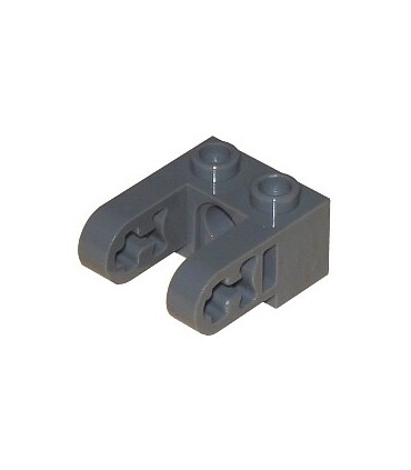 Dark Bluish Gray Technic, Brick 1 x 2 with Hole and Dual Liftarm Extensions