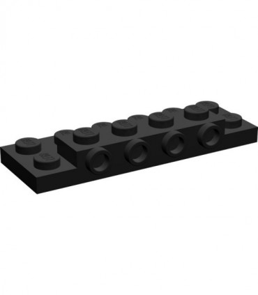 Black Plate, Modified 2 x 6 x 2/3 with 4 Studs on Side
