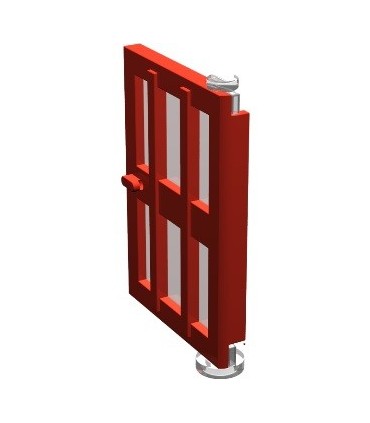 Red Door 1 x 4 x 5 Right with 6 Panes