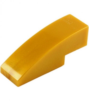 Pearl Gold Slope, Curved 3 x 1 No Studs