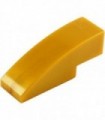 Pearl Gold Slope, Curved 3 x 1 No Studs