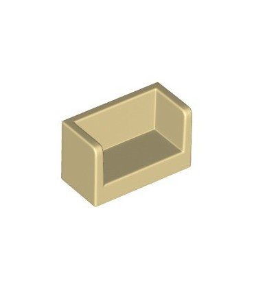 Tan Panel 1 x 2 x 1 with Rounded Corners and 2 Sides