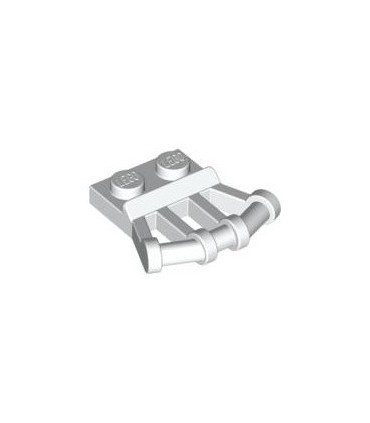 White Plate, Modified 1 x 2 with Angled Handles on Side