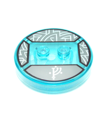 Trans-Light Blue Dimensions Toy Tag 4 x 4 x 2/3 with 2 Studs for Gandalf N3 with White Rune Character Pattern