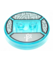Trans-Light Blue Dimensions Toy Tag 4 x 4 x 2/3 with 2 Studs for Gandalf N3 with White Rune Character Pattern