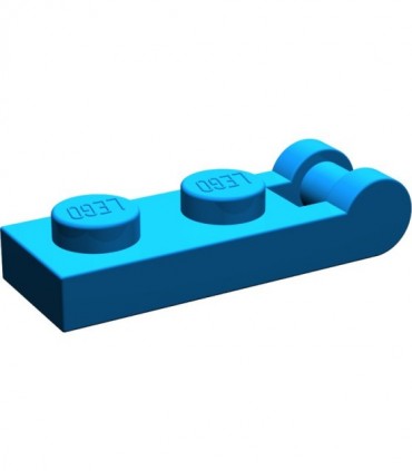 Blue Plate, Modified 1 x 2 with Handle on End - Closed Ends