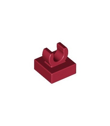 Dark Red Tile, Modified 1 x 1 with Clip - Rounded Edges