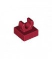 Dark Red Tile, Modified 1 x 1 with Clip - Rounded Edges