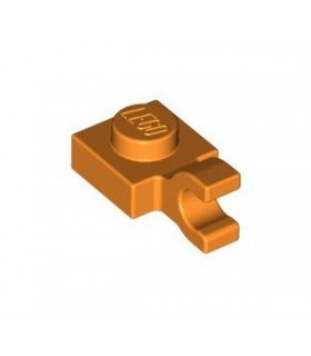Orange Plate, Modified 1 x 1 with Clip Horizontal (thick open O clip)