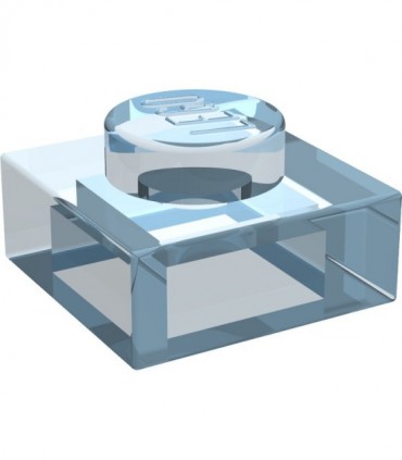 Trans-Light Blue Plate 1 x 1
