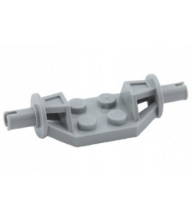 Light Bluish Gray Plate, Modified 2 x 2 with Wheels Holder Wide - Technic Pins