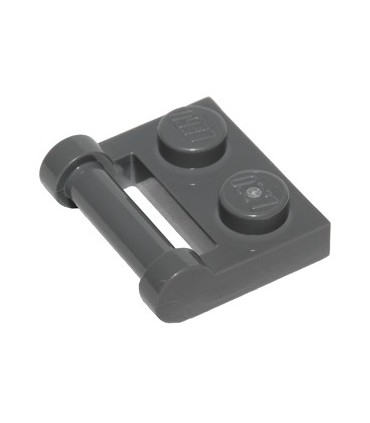 Dark Bluish Gray Plate, Modified 1 x 2 with Handle on Side - Closed Ends