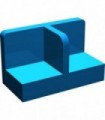 Blue Panel 1 x 2 x 1 with Rounded Corners and Center Divider