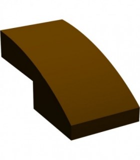Dark Brown Slope, Curved 2 x 1 No Studs