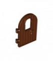 Reddish Brown Door 1 x 4 x 6 Round Top with Window and Keyhole, Reinforced Edge