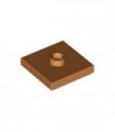 Medium Nougat Plate, Modified 2 x 2 with Groove and 1 Stud in Center (Jumper)