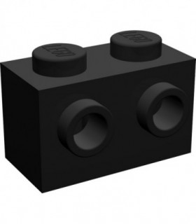 Black Brick, Modified 1 x 2 with Studs on 1 Side