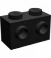 Black Brick, Modified 1 x 2 with Studs on 1 Side