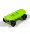 Lime Minifig, Utensil Skateboard with Trolley Wheel Holders and Black Trolley Wheels (42511 / 2496)